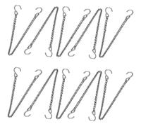 CuiCanfla Lot de 10 chaînes en métal à suspendre avec clips pour nourriture pour oiseaux sauvages, mangeoire à oiseaux, photophore avec anse Argenté