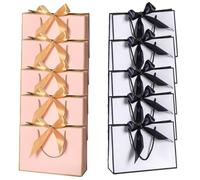 CuiCanfla - Lot de 10 Sacs en Papier Rose - 32 x 25 x 11 cm - Grand Sac Cadeau pour Anniversaire, Mariage avec Anse