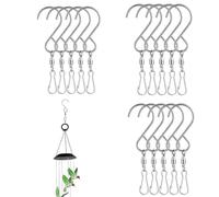 CuiCanfla Lot de 15 crochets rotatifs en forme de S pour suspendre des carillons, des paniers de fleurs, des cages à oiseaux et des accessoires de fête