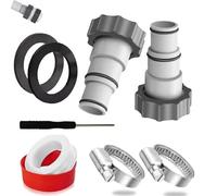 CuiCanfla Lot de 2 adaptateurs de piscine A - Kit de raccordement pour pompes - Adaptateur de tuyau de piscine 32-38 mm - Avec filetage intérieur - Installation facile pour votre tuyau de piscine