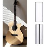 CuiCanfla Lot de 2 slide en verre et acier inoxydable dans une boîte, pour guitare électrique, basse, moyenne, instruments à cordes