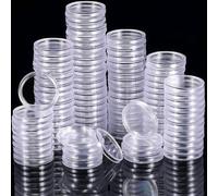CuiCanfla Lot de 200 capsules transparentes pour pièces de monnaie - En plastique acrylique transparent