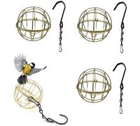 CuiCanfla Lot de 4 mangeoires à oiseaux en métal - À suspendre - Avec crochets - Pour oiseaux sauvages et jardin