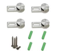 CuiCanfla Lot de 4 supports de serrage en alliage de zinc pour miroir en verre solide et verre acrylique, tableaux d'art mural, 4 vis en acier inoxydable et 4 ancrages muraux