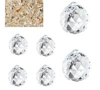 CuiCanfla Lot de 6 attrape-soleil en cristal - Prisme en verre - Cristal prisme - 30 mm - Cristaux à suspendre - Attrape-soleil - Pour lustres, pendentifs, fenêtre, artisanat, décoration