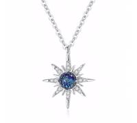 Cuicany Collier Pierre de Lune, Collier Pierre de Lune pour Femme, Collier Planète, Collier Lune Étoile Planete, Collier Planete, Collier Femme, Collier de Lune, Pendentif Argent, pour Dames Maman