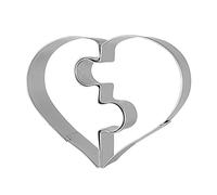 CUICUI 2 Pièces/Ensemble en Acier Inoxydable Amour Coeur Puzzle Emporte-pièce Forme Moule Biscuit Pâtisserie Fête Anniversaire Fondant Confiserie Outil