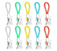 CUIDAKJ 10Pcs Pince Serviette,Crochet Torchon,Attache Torchon Cuisine,Clips Torchon Multicolores, Métal Clips de Cuisine Suspendus, pour Cuisine, Armoires et aux Salles de Bains (5 Couleurs)