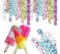 CUIDAKJ 20 Pièces Batonnet Glace Reutilisable, Popsicle Acrylique 11.5 x1 x 0.22cm, Cakesicle Bâton Coloré, Bâtons De Glace Miroir pour Fabrication de Bricolage, La Fête Du Festival