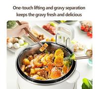 Cuideur à riz à faible teneur en sucre 3L, cuisinière à riz multifonctionnel de 1500W, dix niveaux de puissance de réservation intelligente à 12 heures Bouton tactile facile à nettoyer