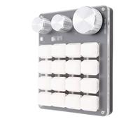 Cuifati 16 Clavier Macro T 2.4g câblé 3 Modes Clavier Programmable avec 3 Boutons, Clavier de Jeu Mécanique à Une Main avec Lumière LED Dynamique, Mini Clavier pour Victoires, Os, (White)