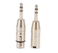 Cuifati 2pcs XLR Mâle à 1/4 Pouce Adaptateur Féminin 6,35 Mm, Alliage en Aluminium 3 Broches XL Mâle à 1/4 Pouce Adaptateurs Audio Socket Femelle, pour Voyager, Maison, Bureau