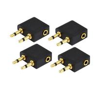 Cuifati Adaptateur de Casque d'avion Double 3,5 Mm, Paquet de 2 Convertisseurs de Voyage avec Connecteurs Métalliques pour Système de Divertissement des Compagnies Aériennes, Adaptateur d'écouteur