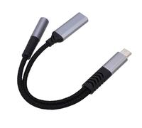 Cuifati Adaptateur de Chargeur de Casque USB C vers 3,5 Mm, Adaptateur de Son 2 en 1 AUX vers USB C, Prise en Charge 24 Bits 96 KHz HiFi PD 60 W, Charge Rapide, avec Puce DAC