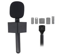 Cuifati Adaptateur Portable pour Microphone sans Fil, Support de Poignée D'interview, Support de Micro Lavalier Pro avec Drapeau de Micro et Pare-brise, pour 1/2, Rode Wireless GO II