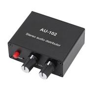 Cuifati Amplificateur Audio 2 Canaux, 1 Entrée 2 Sorties, Amplificateur de Son à Contrôle Indépendant, Distributeur de Son Stéréo avec Contrôle du Volume pour Haut-parleurs de Casque