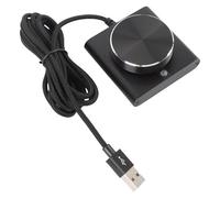 Cuifati Bouton de Contrôle du Volume USB pour PC, Contrôleur Multimédia Rotatif à 360 Degrés en Alliage D'aluminium avec 1 Touche de Fonction Sourdine et Indicateur LED, pour 7 8 10 11