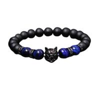 Cuifati Bracelet de Perles de Loup en Pierre de Lave, Bracelet Porte-bonheur Anti-anxiété pour Femmes et Hommes, de Perles en Pierre D'énergie de 8mm pour Cadeau Anti-stress (B FD4417 Tigre Qingjin)