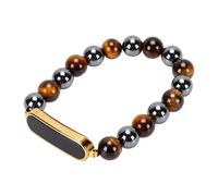 Cuifati Bracelet Intelligent en Perles de Cristal, Tracker d'activité étanche IP68 avec Rappel D'appel, 100 Modes d'activité pour Femmes et Hommes (Or Noir)