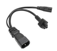 Cuifati Câble Adaptateur d'extension d'alimentation IEC320 C14 vers C7, Répartiteur en Y 1 Entrée 2 Sorties, 10 A 250 V, PVC étanche, Cordon 'Alimentation Femelle pour Ordinateur Portable,