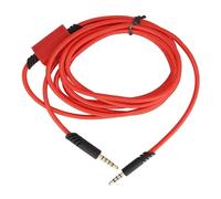 Cuifati Câble de Remplacement Cordon AUX 3,5 Mm avec Interrupteur Muet, Câble Son HiFi pour, écouteurs, Ordinateurs Portables, Smartphones, Tablettes, Nylon tressé 2 M/6,6 Pieds (Rouge)