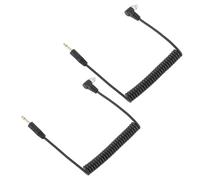 Cuifati Câble de Synchronisation de Flash PC 3,5 Mm vers Mâle, Paquet de 2 Câbles de Flash d'appareil Photo enroulé avec Verrouillage à Vis, Réponse Rapide Plug and Play, Câble Extensible de 11,8 à