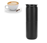 Cuifati Cafetière électrique Portable avec Moulin, Machine à café sans Fil de 350 Ml, Cafetière de Voyage à Batterie Rechargeable, Tasse de café Semi-automatique pour Bureau de Camping (BLACK)