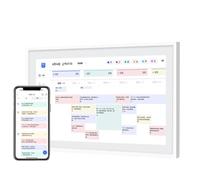Cuifati Calendrier Numérique Intelligent, Calendrier électronique de 10,1 Pouces avec Tableau des Tâches, Cadre Photo WiFi avec écran Tactile, Planificateur Familial pour Les Horaires (Prise UE)