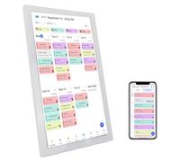 Cuifati Calendrier Numérique Intelligent, Calendriers Muraux électroniques de 21,5 Pouces et Tableau des Tâches avec Cadre Photo, Planificateur électronique, écran Tactile Intelligent, (Prise UE)