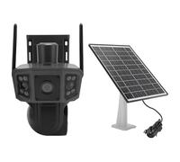 Cuifati Caméra de sécurité Extérieure 4K, Caméra de sécurité Solaire à Double Objectif 8MP avec Détection Humaine, Caméra de Surveillance Domestique avec Discours à 2 Voies, pour la