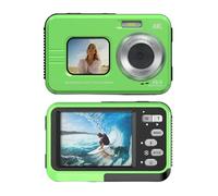Cuifati Caméra sous-Marine 4K, Caméra d'action 48 MP 11,5 Pieds avec Carte 32 Go, Mise au Point Automatique, Double écran Avant 2,8" et Arrière 1,7", Zoom Numérique 16X pour la Plongée (Green)