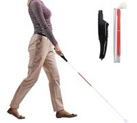 Cuifati Canne Aveugle Intelligente, Canne de Guidage Pliable avec Détection d'obstacles, Réfléchissant Rouge, Voix électronique, Canne de Marche en Alliage D'aluminium avec Alarme