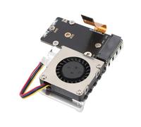 Cuifati Carte Adaptateur PCIe vers M.2 avec Ventilateur de Refroidissement pour Pi 5, 5 V DC intégré 8 Gbit/s NVMe Hat, Module Adaptateur M.2 en Oxyde d'aluminium Prenant en Charge 2230 2242 SSD,