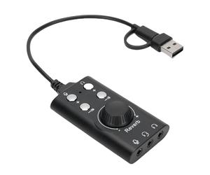 Cuifati Carte Son Externe USB Type C, Plug and Play, avec Puce de Réduction du Bruit et Modificateur de Voix, pour Ordinateur Portable, Téléphone, Streaming en Direct et Enregistrement