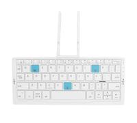 Cuifati Clavier Bluetooth Pliant, Clavier sans Fil Portable avec Pieds en Ciseaux Silencieux et Boîtier en Alliage D'aluminium, pour Tablettes et Téléphones (Argent Blanc)