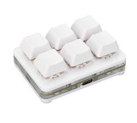 Cuifati Clavier de Jeu Mécanique à 6 Touches, Interrupteur Rouge Programmable RVB échangeable à Chaud, Compact de Type C Filaire avec Fonction de Mémoire, pour OS X Gaming Office, (White)
