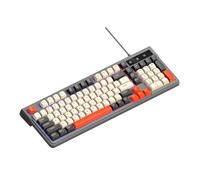 Cuifati Clavier de Jeu Mécanique à 98 Touches, Rétroéclairage Rvb, avec 19 Touches Anti-Image Fantôme et Effets de Lumière de Couleurs Mélangées, pour Le Bureau de Jeu (Grey)