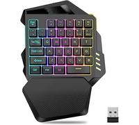 Cuifati Clavier Gaming à Une Main, 35 Touches Mini Pavé Numérique avec Touches FN, Repose-Poignet Ergonomique pour la Main Gauche, Lumières Respiration, Réponse Rapide, Touches Multimédia