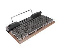 Cuifati Clavier Mécanique de Typewriter Rétro 5.0 Clavier D'ordinateur avec Repos Manuelle en Cuir Ergonomique, rétroloré, Connexion sans Fil pour Tablette et Téléphone
