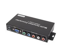 Cuifati Convertisseur VGA vers HDMI, Convertisseur Multimédia 1080P YPbPr VGA vers HD, Adaptateur de de Son Vidéo pour écran de Projecteur HDTV (Prise UE)
