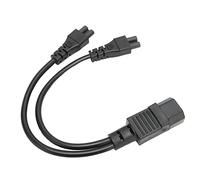 Cuifati Cordon Répartiteur d'alimentation IEC320 C14 vers Double 12,6 Pouces, 10 A 250 V, Cordon d'alimentation Répartiteur en Y avec Couvercle Extérieur en PVC, Adaptateur de Câble 'Alimentation