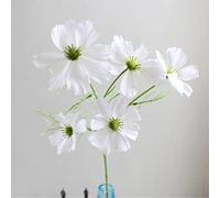 Cuifati Cosmos Artificiels Fleurs Blanches Long Larring pour Les Immeubles D'appartements Célébration de Mariage 5 Pack Silk Towel Ice Fil 60 Cm (1)