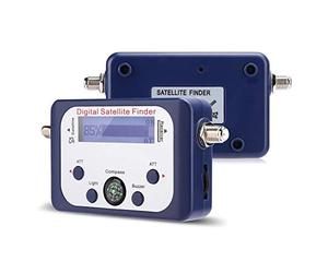 Cuifati Détecteur de Satellite avec écran LCD, Compteur de Signal Portable 950-2150 MHz 13-18 V DC, Testeur de Force du Signal Sensible en Ligne avec Buzzer électronique et Rétroéclairage, ABS de