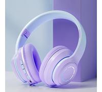 Cuifati Écouteurs Supra-Auriculaires sans Fil Bluetooth 5.1 à Suppression de Bruit pour iOS, écouteurs Pliables avec Microphone Pilote 40 Mm, Bluetooth Portables sur l'oreille (Purple)