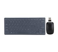 Cuifati Ensemble de Clavier et Souris sans Fil, Clavier Léger K03 81 Touches avec Mini Souris Silencieuse, Simple Blanc/Noir, pour Bureau en Plein Air (Le Noir)