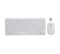 Cuifati Ensemble de Clavier et Souris sans Fil, Clavier Léger K03 81 Touches avec Mini Souris Silencieuse, Simple Blanc/Noir, pour Bureau en Plein Air (Blanc)
