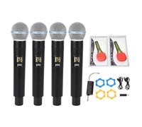 Cuifati Ensemble de Microphones sans Fil, Bande VHF Bande 4 Mic de Micro sans Cordon avec Récepteur, Micro sans Fil Portable de 164 Pieds pour Enregistrement de Scène karaoké