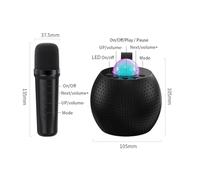 Cuifati Ensemble Microphone et Haut-parleurs sans Fil avec Lumière D'ambiance KTV Design Compact et Miniature Double Microphone pour Chant en Duo Longue Durée de Vie de la Batterie pour Les Fêtes à