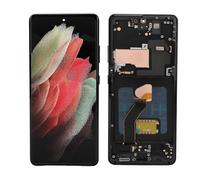 Cuifati Ensemble Numériseur LCD 6,8 Pouces pour S21 Ultra 5G, écran OLED Haute luminosité, Remplacement D'écran Multi-Tactile, Cadre Central, Version G998B EU, Capteur D'empreintes