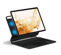Cuifati Étui avec Clavier pour Tab S9FE S9 S8 S7, Trackpad et Rétroéclairage LED, Support Magnétique en Porte-à-Faux Flottant et Support pour Stylet S, étui Magnétique pour